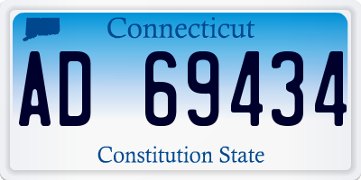 CT license plate AD69434