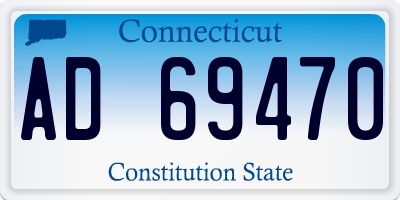 CT license plate AD69470