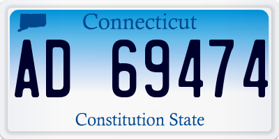 CT license plate AD69474