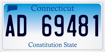 CT license plate AD69481
