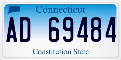 CT license plate AD69484