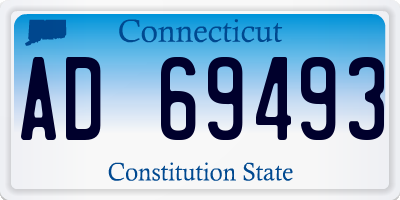 CT license plate AD69493