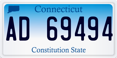 CT license plate AD69494