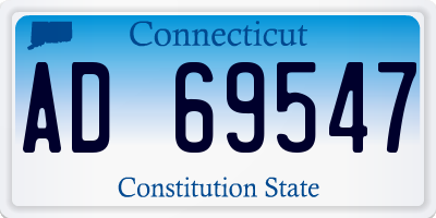 CT license plate AD69547