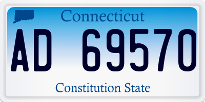 CT license plate AD69570
