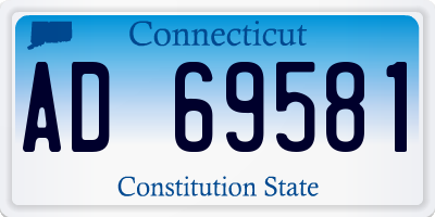 CT license plate AD69581