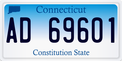 CT license plate AD69601