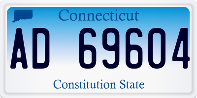 CT license plate AD69604