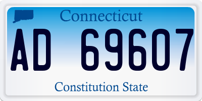 CT license plate AD69607