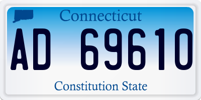 CT license plate AD69610