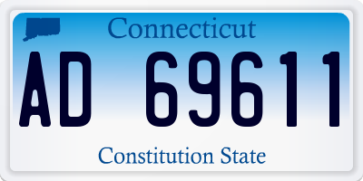 CT license plate AD69611