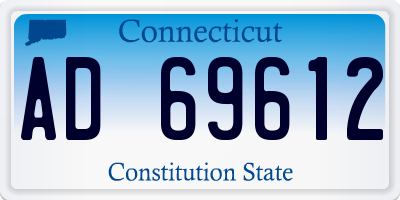 CT license plate AD69612