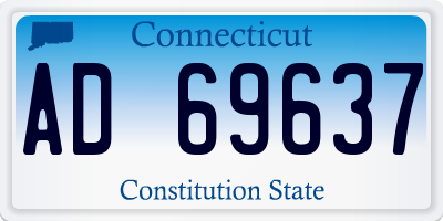 CT license plate AD69637