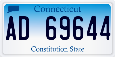 CT license plate AD69644