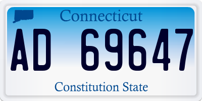CT license plate AD69647