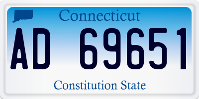CT license plate AD69651