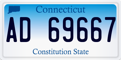 CT license plate AD69667