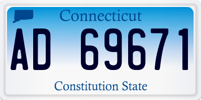 CT license plate AD69671