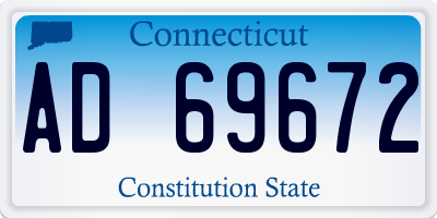 CT license plate AD69672
