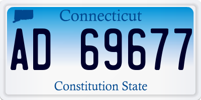 CT license plate AD69677