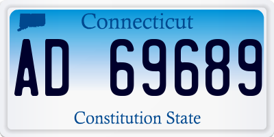 CT license plate AD69689