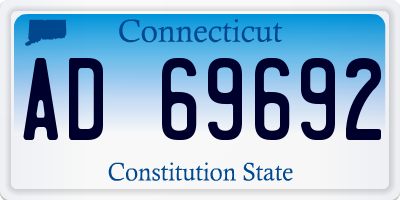 CT license plate AD69692