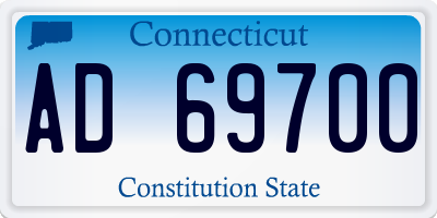 CT license plate AD69700
