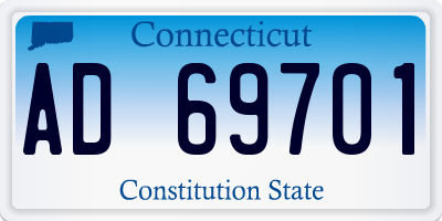 CT license plate AD69701