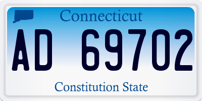 CT license plate AD69702