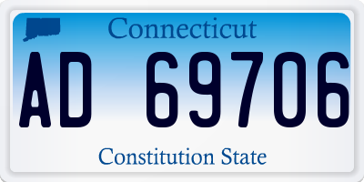 CT license plate AD69706