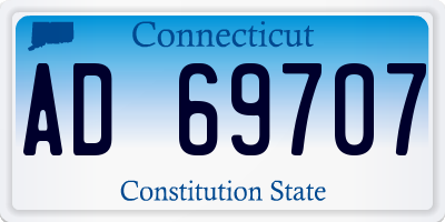 CT license plate AD69707
