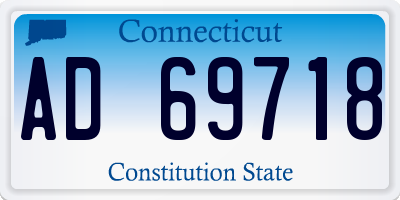 CT license plate AD69718