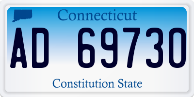 CT license plate AD69730