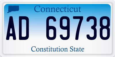 CT license plate AD69738