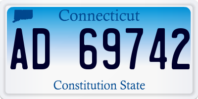CT license plate AD69742