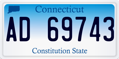 CT license plate AD69743