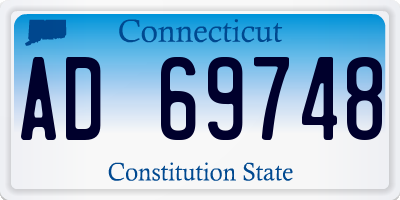 CT license plate AD69748