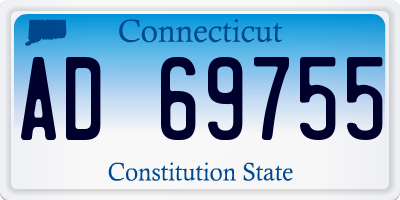 CT license plate AD69755