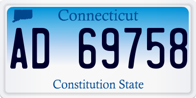CT license plate AD69758