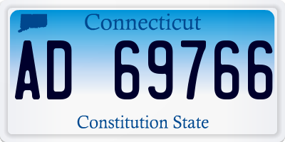 CT license plate AD69766