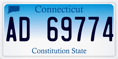 CT license plate AD69774