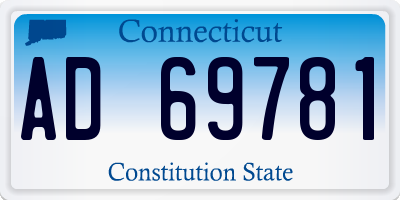 CT license plate AD69781