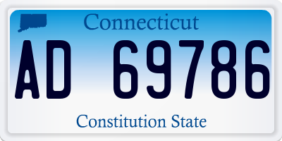 CT license plate AD69786