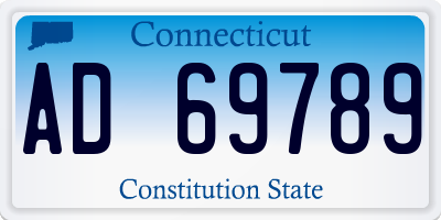 CT license plate AD69789