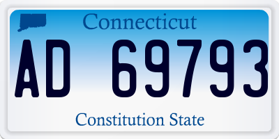 CT license plate AD69793