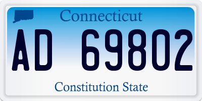 CT license plate AD69802
