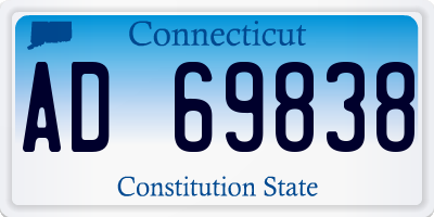 CT license plate AD69838