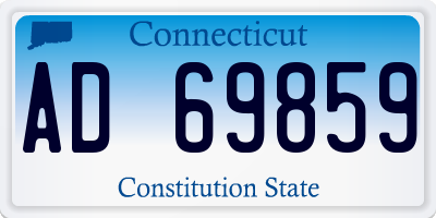 CT license plate AD69859