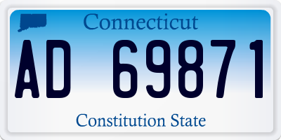 CT license plate AD69871