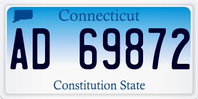 CT license plate AD69872